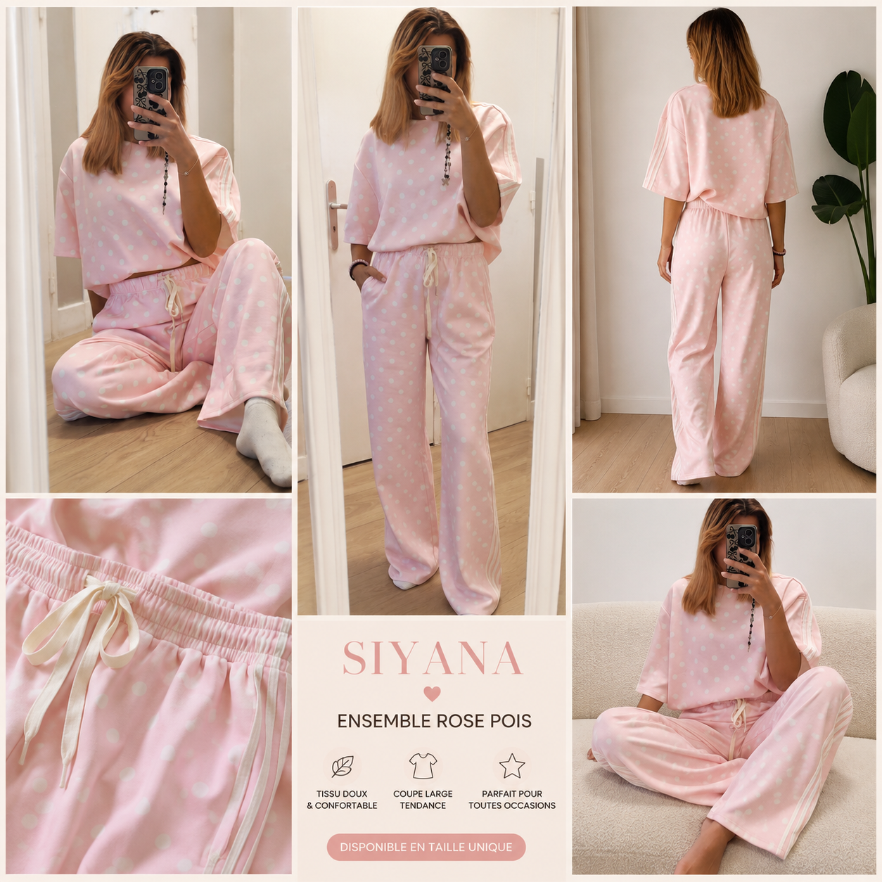 ✨ Ensemble Rose à Pois Siyana ✨